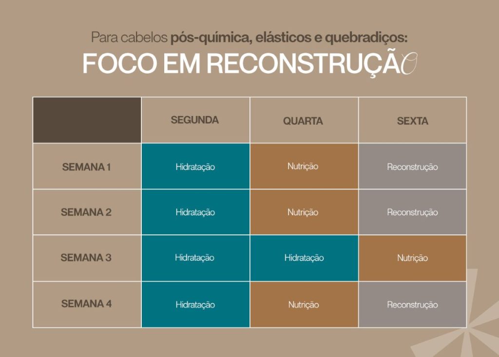 cronograma capilar com foco em reconstrução